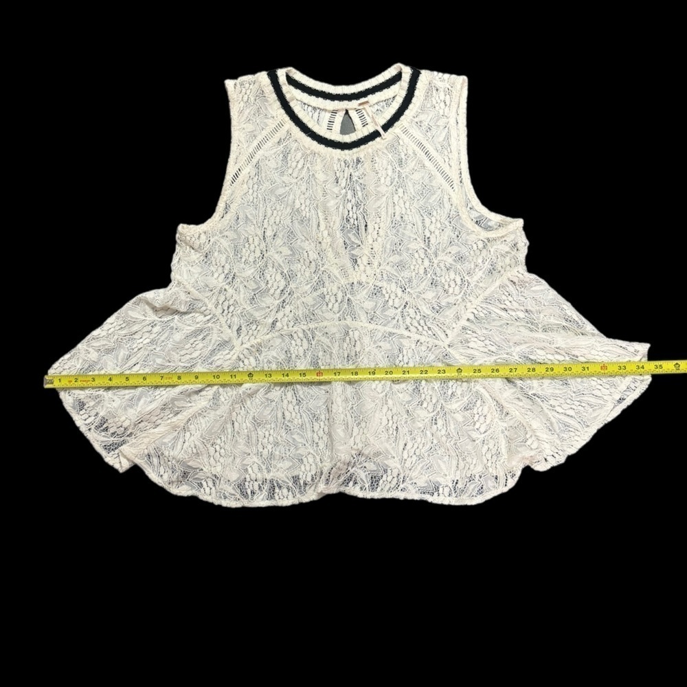 FREE PEOPLE Maisie Stretch Ivory Lace All Star
Fit & Flare Top Large - Picture 6 of 10